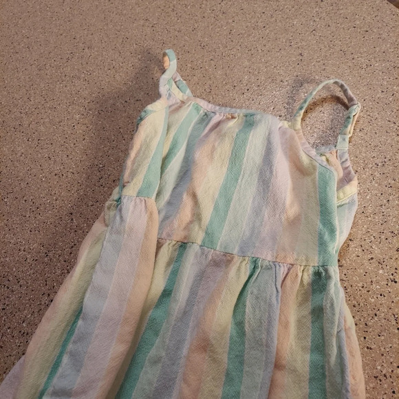 Girls size med 7/8 striped maxi tank dress pastel - Picture 4 of 7